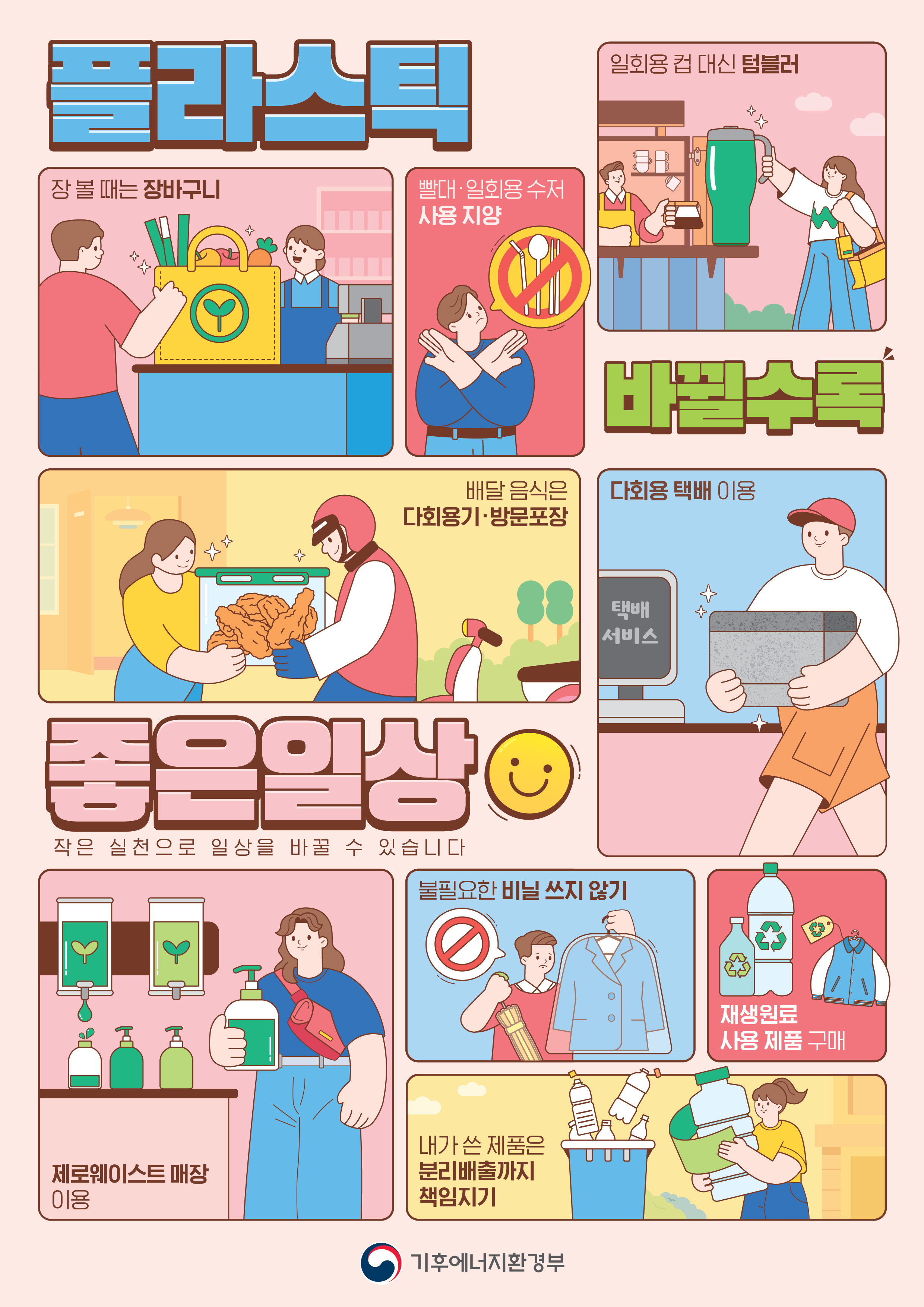 기후에너지환경부 플라스틱 감량 수칙 포스터